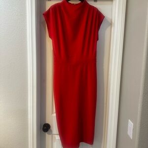 Express Crimson Red Midi Sheath Dress